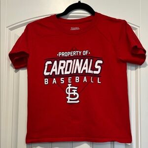 Stitches Red Cardinals Baseball Kids Tee